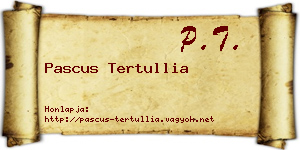 Pascus Tertullia névjegykártya